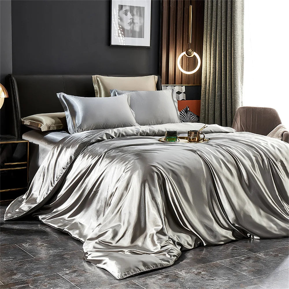 Luxury Silk Bedding 160x200 in Satin – Smooth Satin Finish and Royal Shine for Your Bedroom – Perfect for Stylish Sleep and an Elegant Gift for Those Who Appreciate the Highest Quality
