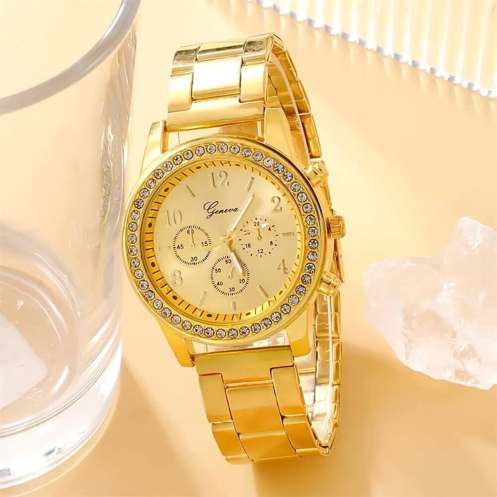 Luxury Watch Set with Rhinestones