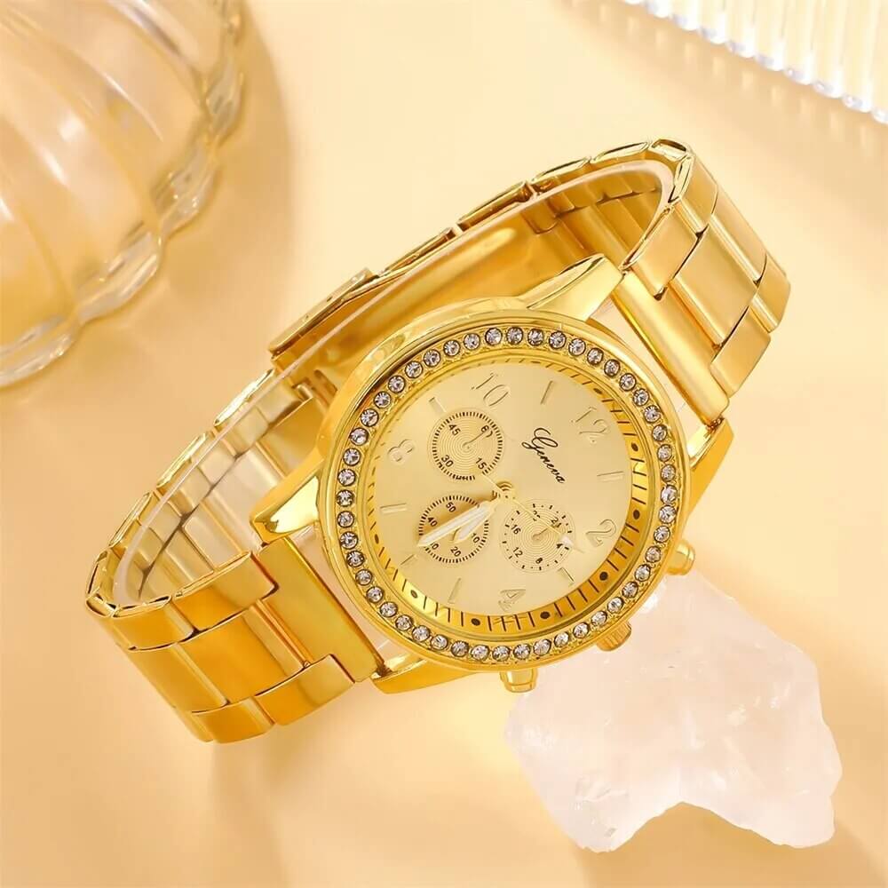Luxury Watch Set with Rhinestones