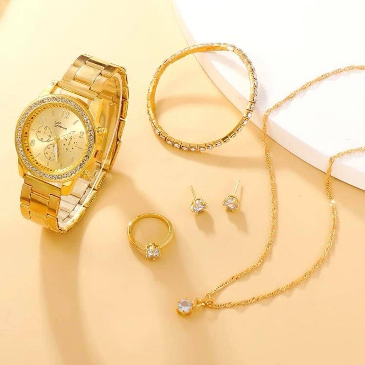 Luxury Watch Set with Rhinestones