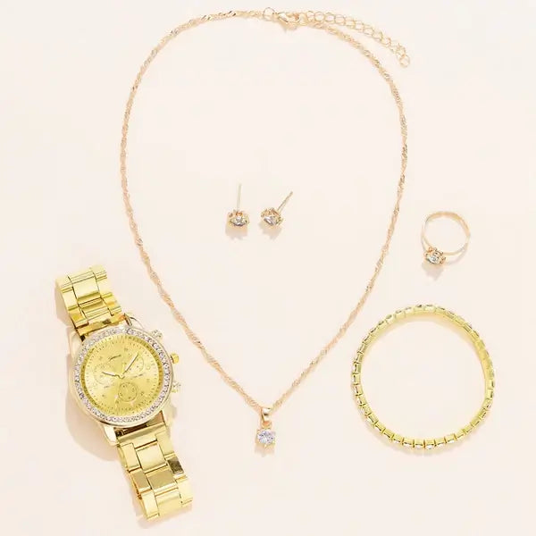 Luxury Watch Set with Rhinestones
