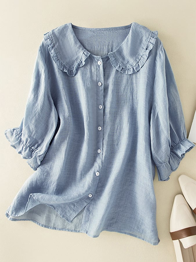 Image of Lydia | Women's Ruffle Collar Blouse