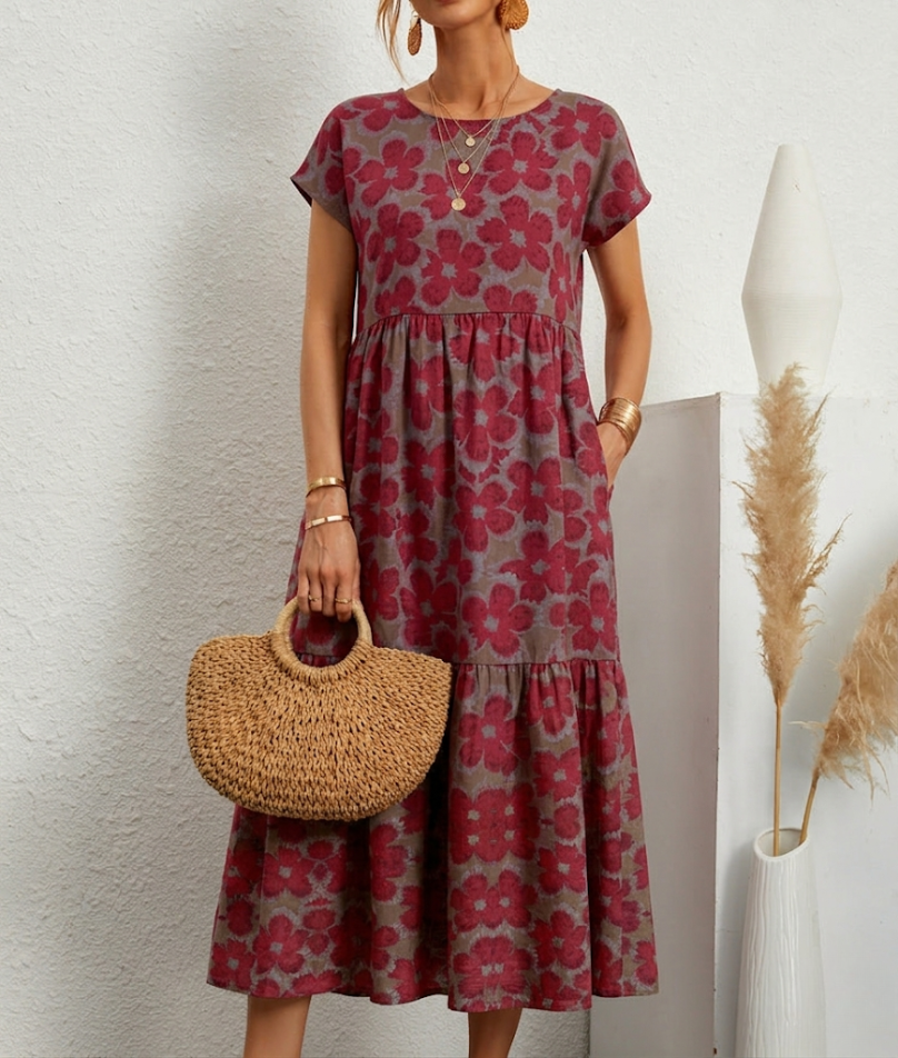 Mackenzie | Women's A-Line Midi Dress - Image 1