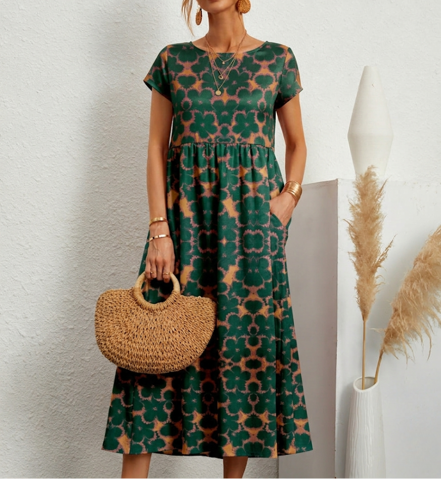 Mackenzie | Women's A-Line Midi Dress - Image 1