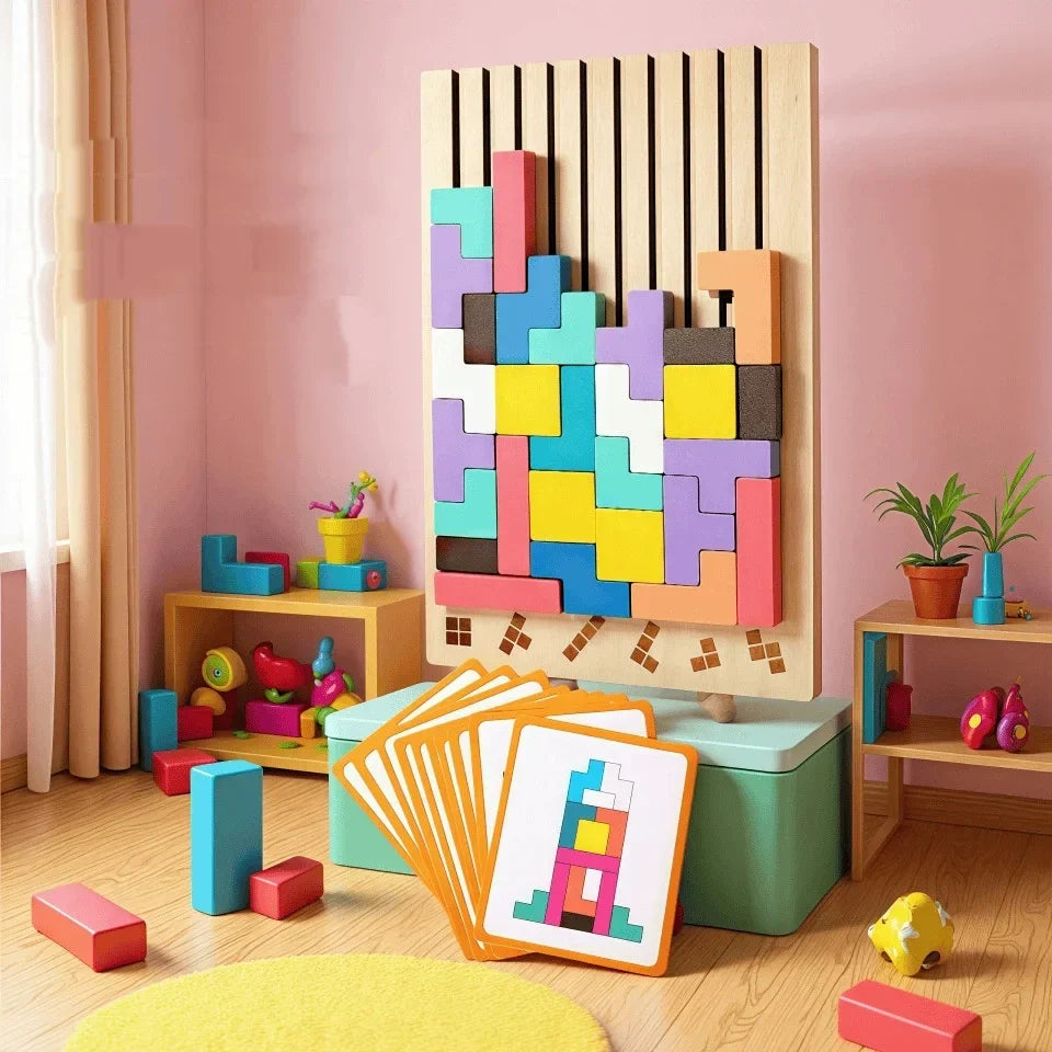 Magical Wooden Tetris Game - Sustainable & Educational