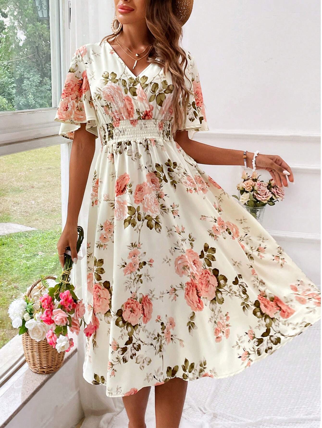 Image of Maisie | Women's Floral A-Line Midi Dress