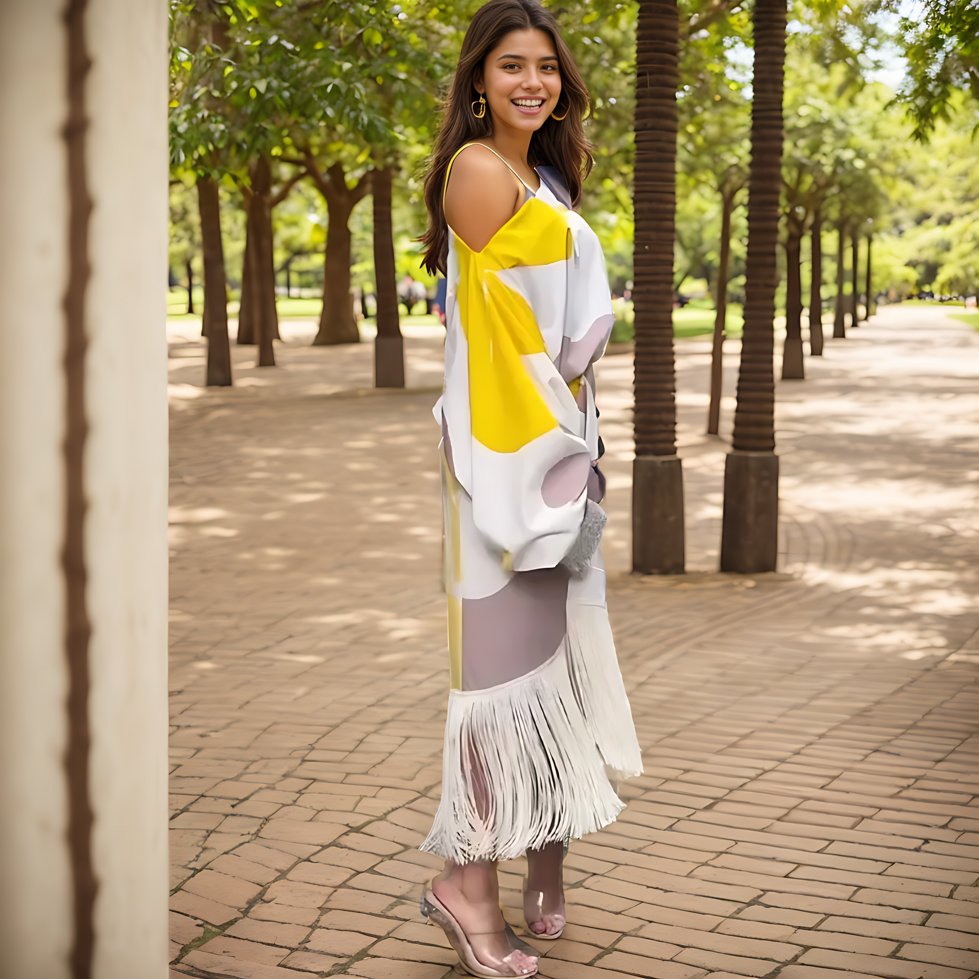 Image of Maisie | Women's One-Shoulder Wrap Midi Dress