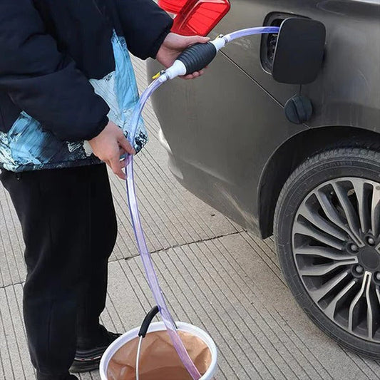 Manual Liquid Transfer Pump with Flexible Hose for Fuel, Oil, and Water