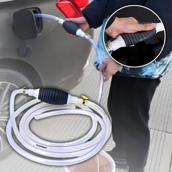 Manual Liquid Transfer Pump with Flexible Hose for Fuel, Oil, and Water