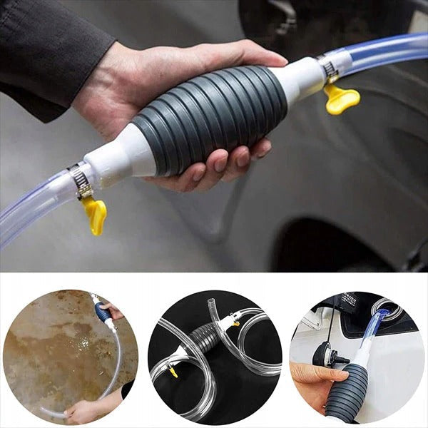 Manual Liquid Transfer Pump with Flexible Hose for Fuel, Oil, and Water