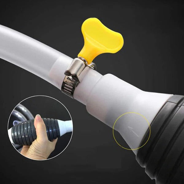Manual Liquid Transfer Pump with Flexible Hose for Fuel, Oil, and Water