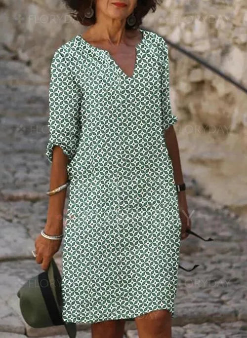 Image of Marcia | Women's V-Neck Midi Dress