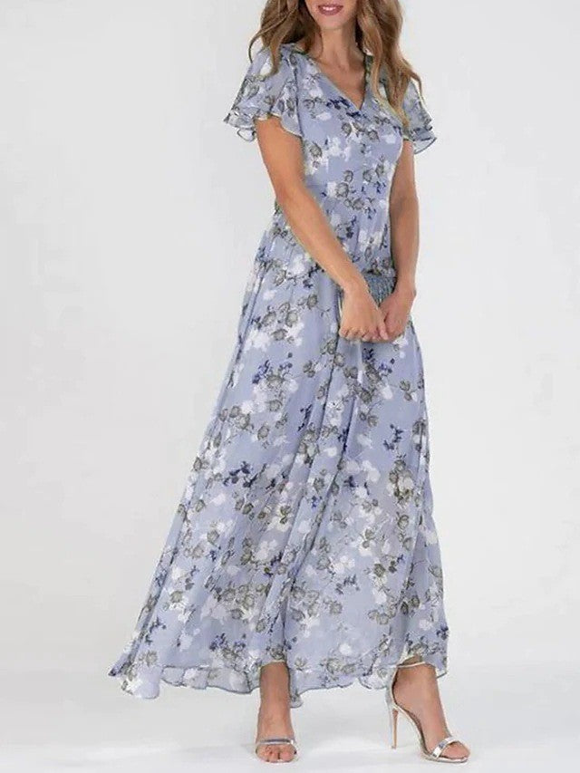 Image of Marilyn | Women's Floral V-Neck Maxi Dress
