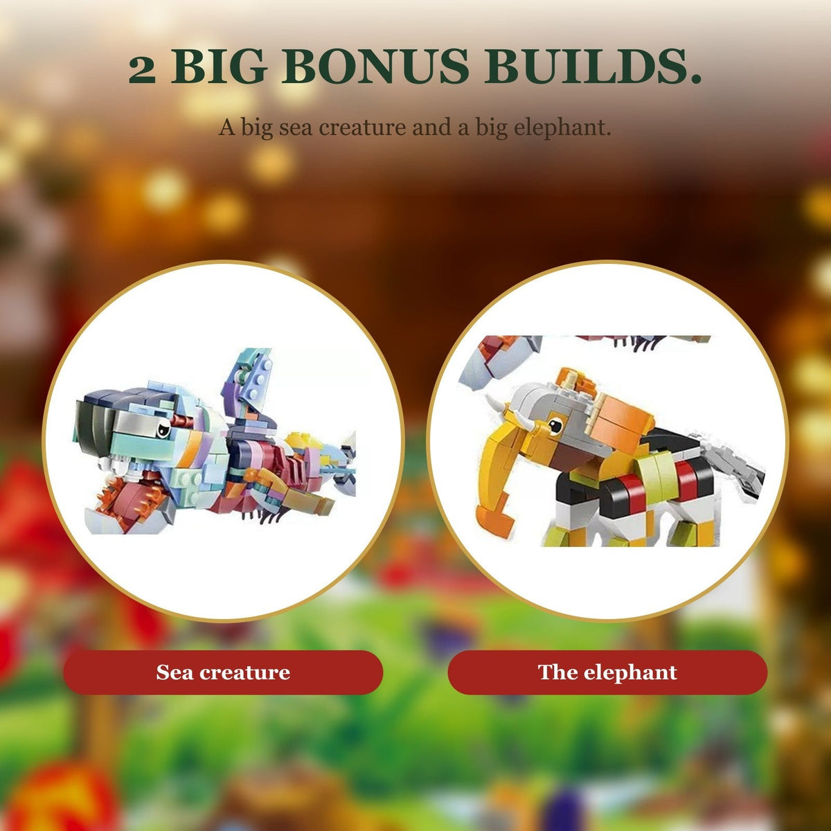Ocean Animal Brick Advent Calendar for Kids, 24 Builds plus Big Sea Creature
