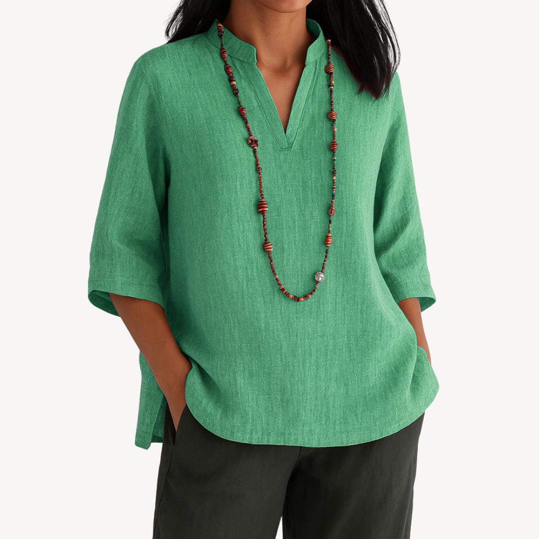 Image of Martha | Women's V-Neck Relaxed Fit Tunic Top
