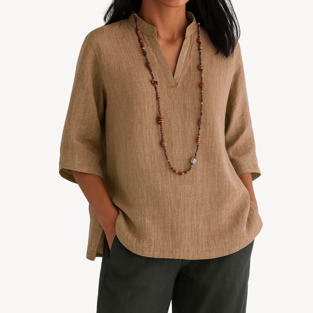 Image of Martha | Women's V-Neck Relaxed Fit Tunic Top