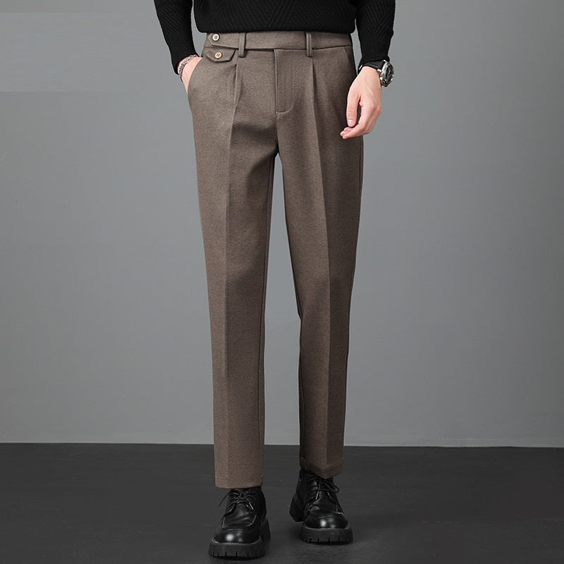 Image of Marvin | Men's Pleated Straight Leg Dress Pants