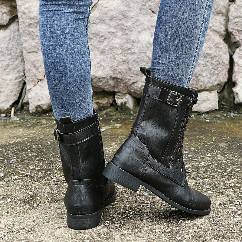 Image of Mary | Women's Lace-Up Ankle Combat Boots
