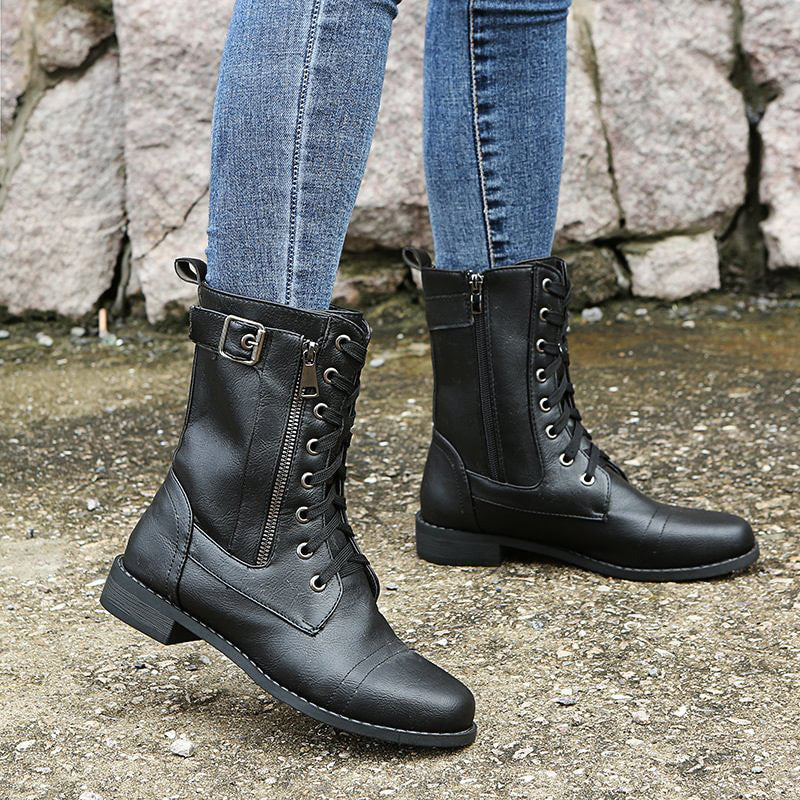 Image of Mary | Women's Lace-Up Ankle Combat Boots
