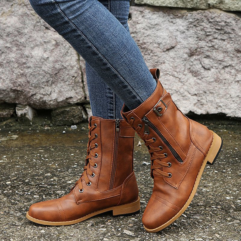 Image of Mary | Women's Lace-Up Ankle Combat Boots