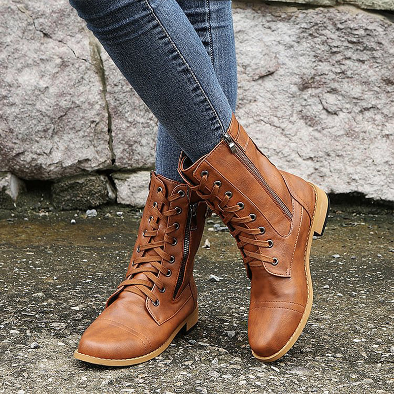 Image of Mary | Women's Lace-Up Ankle Combat Boots