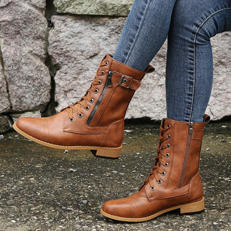 Image of Mary | Women's Lace-Up Ankle Combat Boots