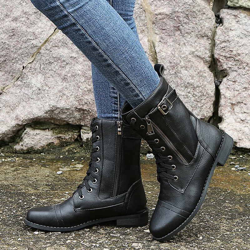 Image of Mary | Women's Lace-Up Ankle Combat Boots