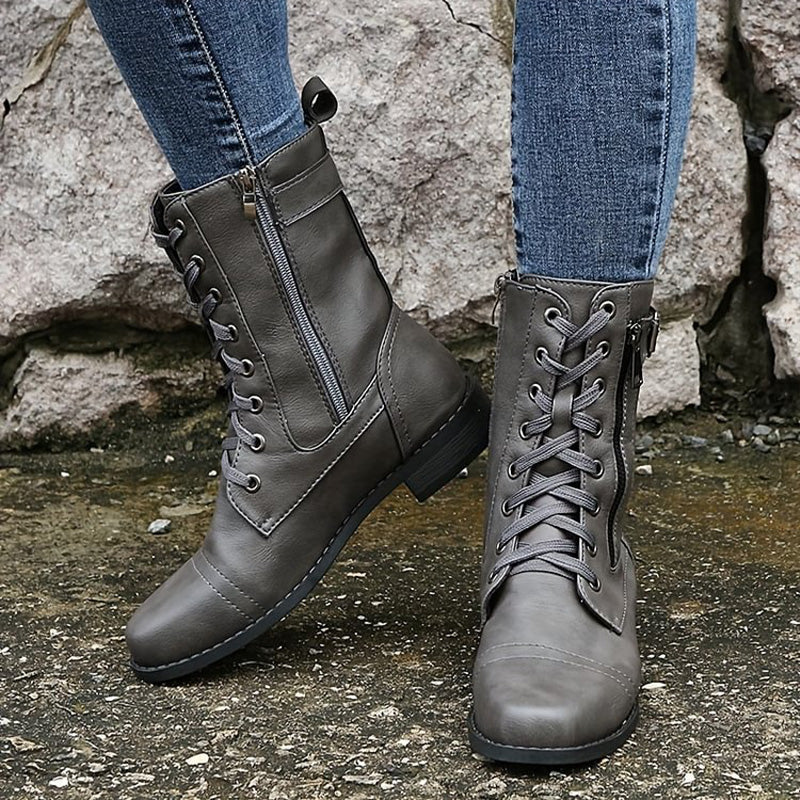 Image of Mary | Women's Lace-Up Ankle Combat Boots