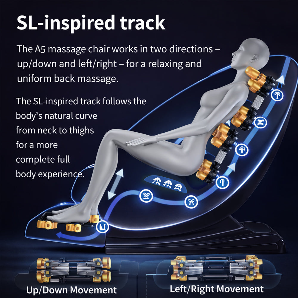 Massage Chair - Heat Therapy, AI Control, Zero Gravity - Model A5 Plus