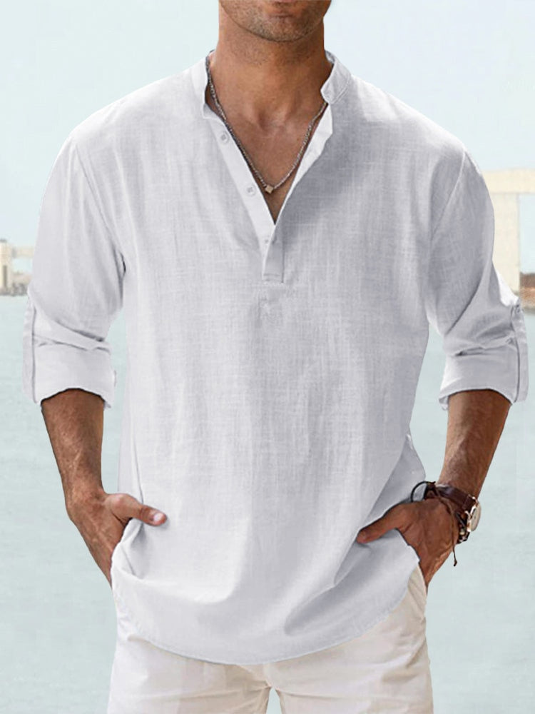 Image of Matthew | Men's Long Sleeve Henley Casual Shirt