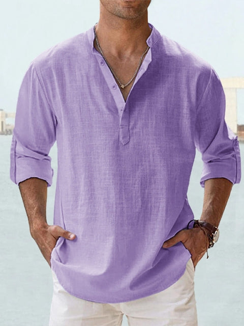 Image of Matthew | Men's Long Sleeve Henley Casual Shirt