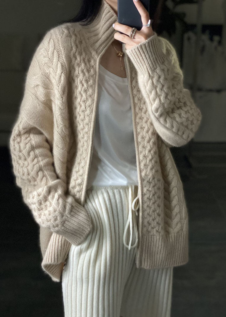 Image of Maureen | Women's Zip-Up Cable Knit Cardigan