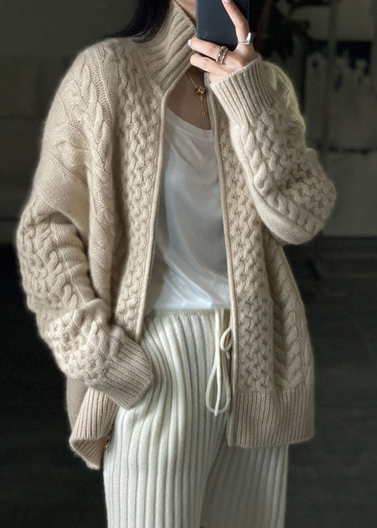 Image of Maureen | Women's Zip-Up Cable Knit Cardigan