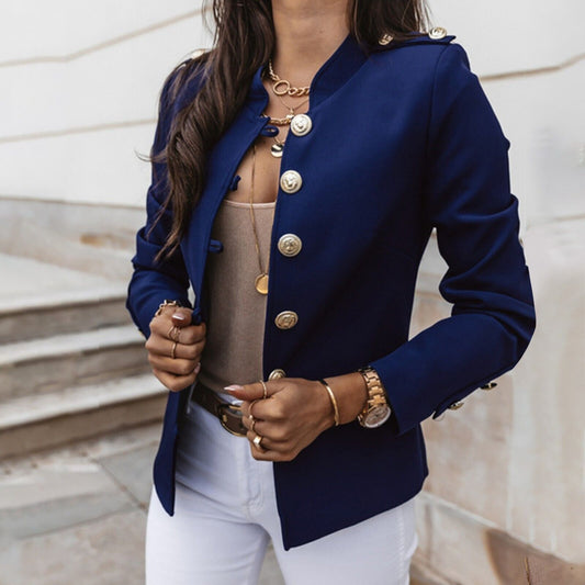 Image of Megan | Women's Button-Front Fitted Blazer Jacket