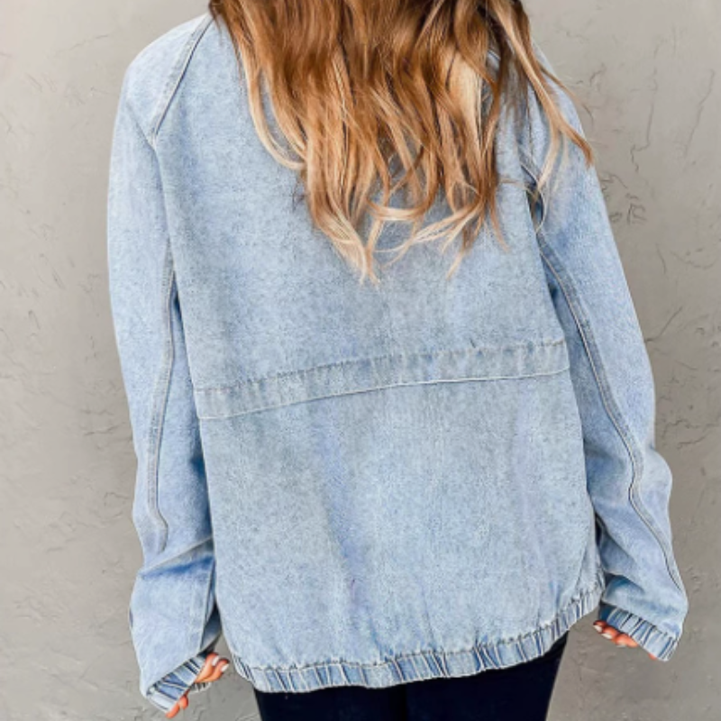 Megan | Women's Zip-Up Bomber Jacket - Image 4