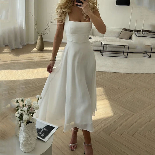 Image of Melanie | Women's Sleeveless A-Line Midi Dress
