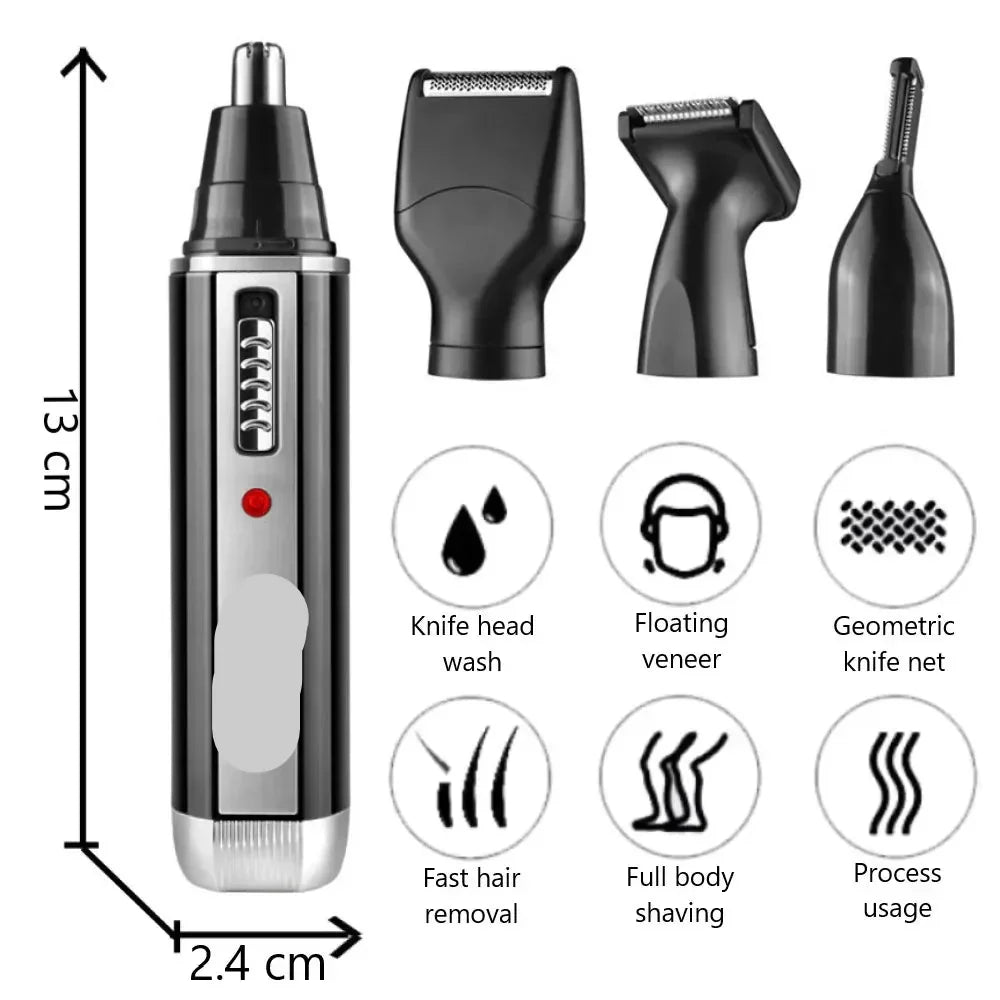 Men's 4-in-1 Rechargeable Nose & Beard Trimmer