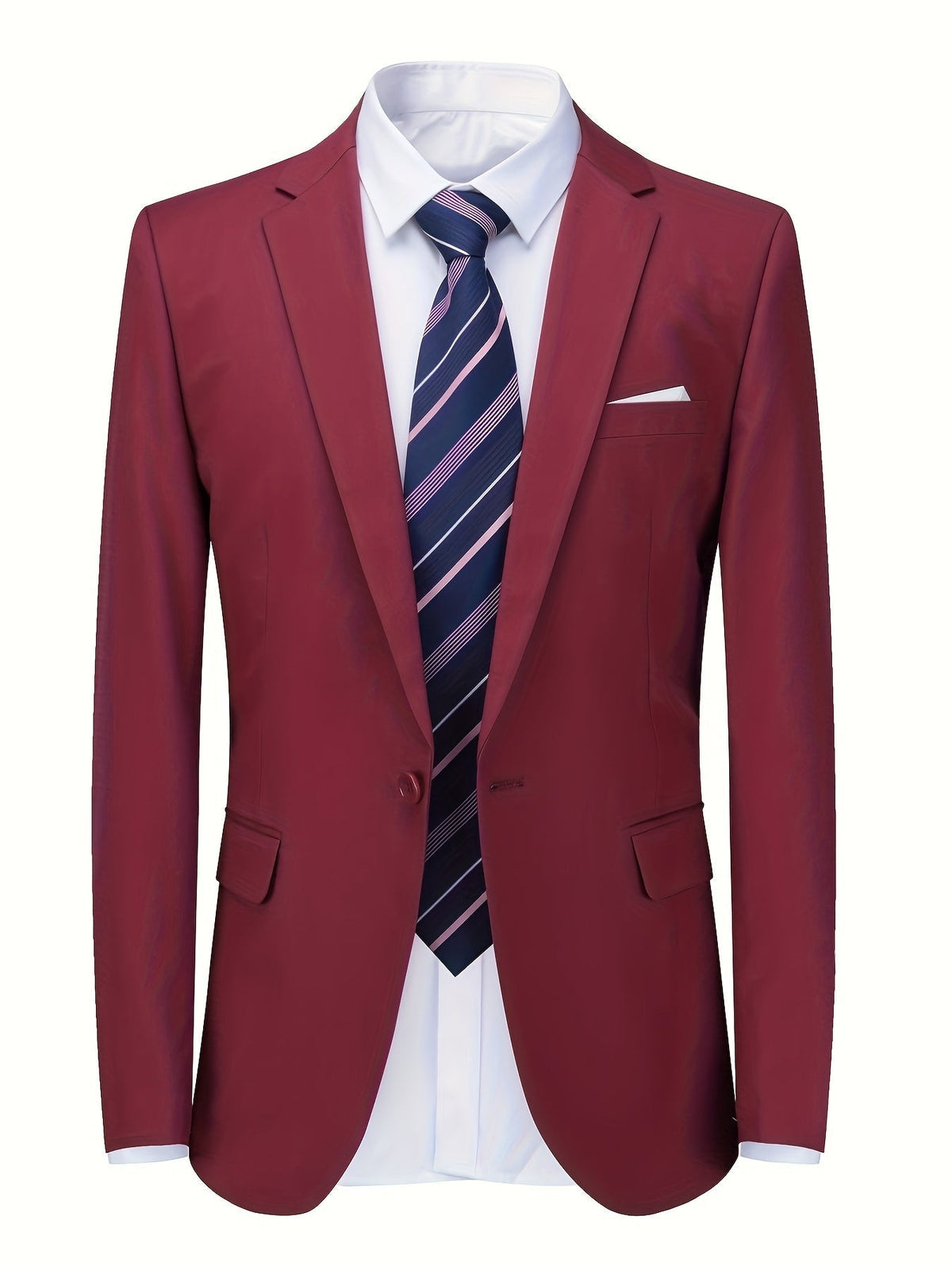 Men's Breathable Tailored-Fit Blazer Jacket for Office Wear