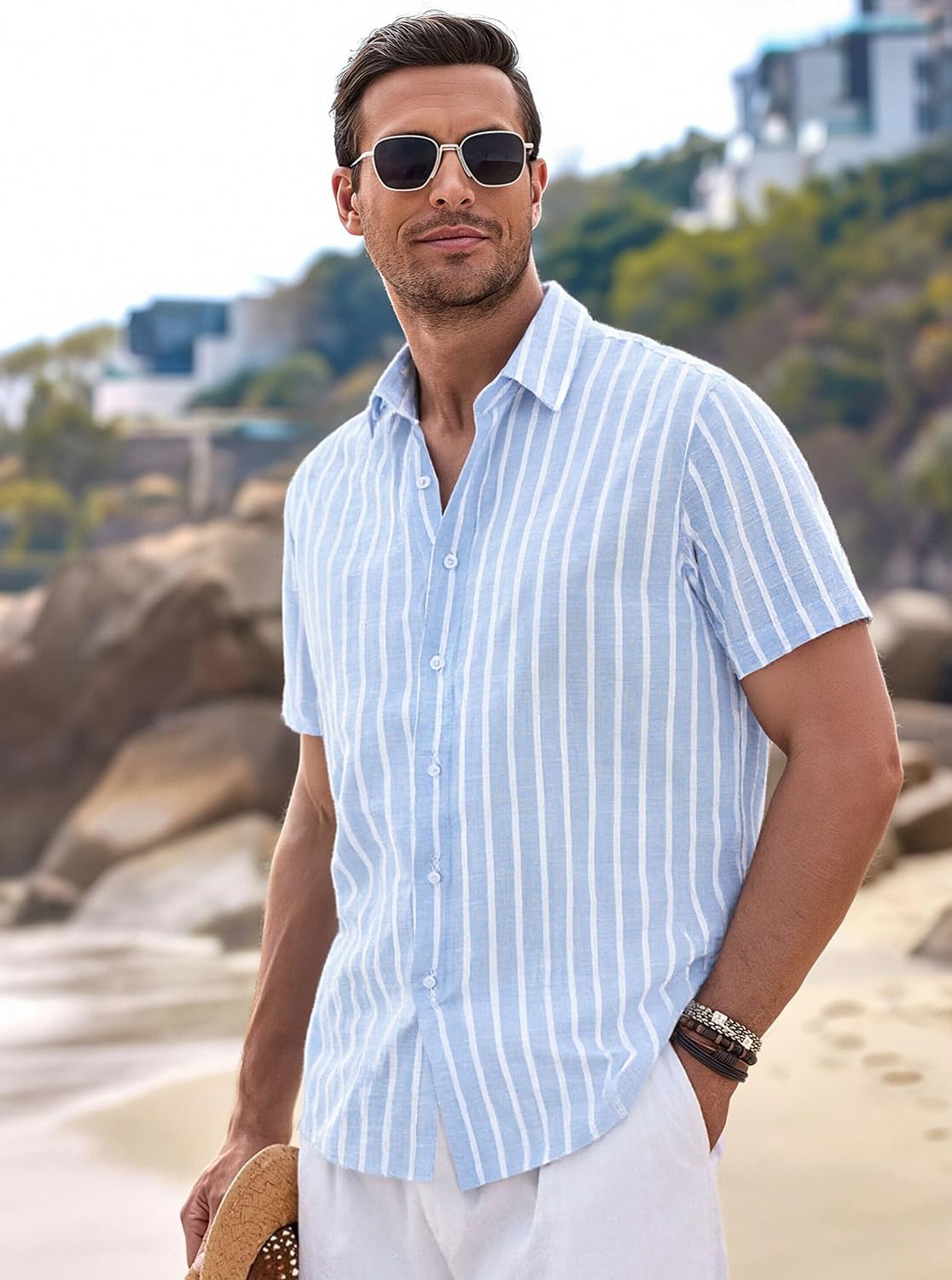 Men's Button-Down Striped Shirt