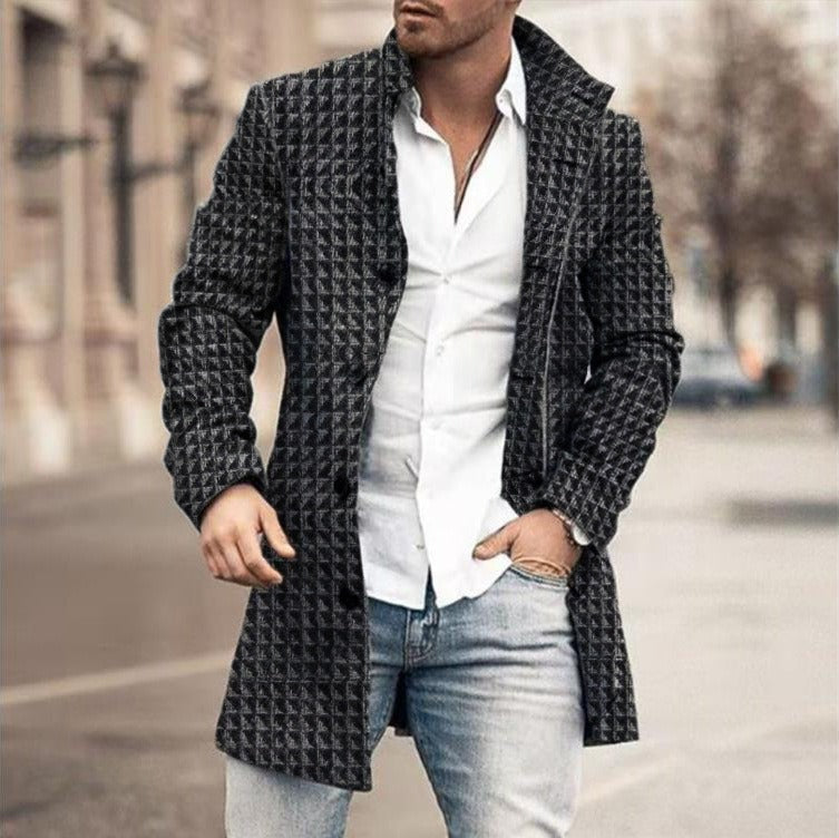 Men's Button-Front Trench Coat