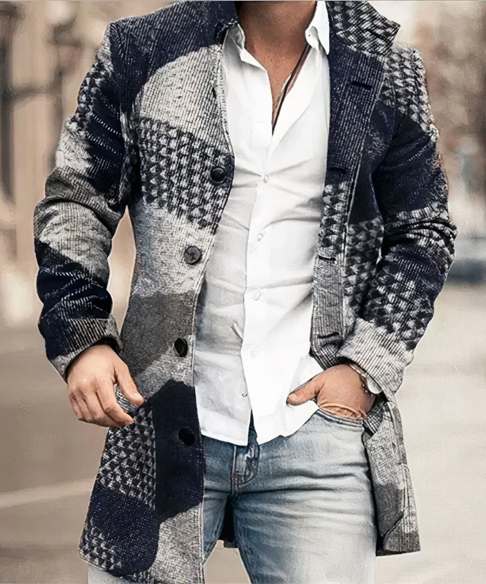 Men's Button-Front Trench Coat