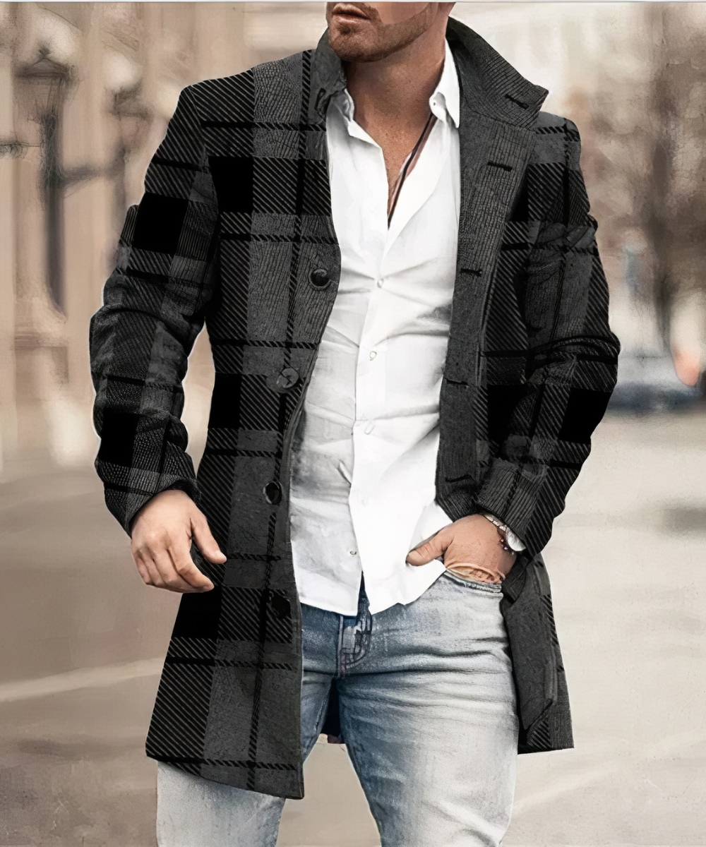 Men's Button-Front Trench Coat