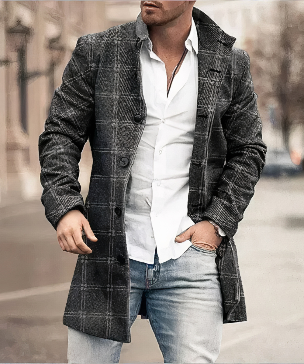Men's Button-Front Trench Coat