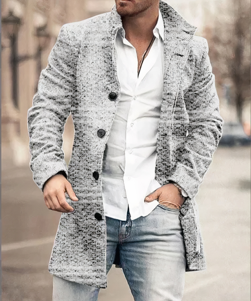 Men's Button-Front Trench Coat