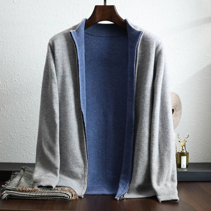 Men's Casual Long-Sleeve Open-Front Cardigan