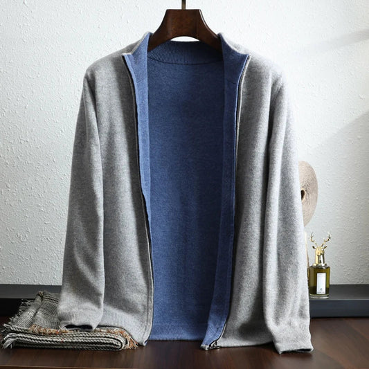 Men's Casual Long-Sleeve Open-Front Cardigan