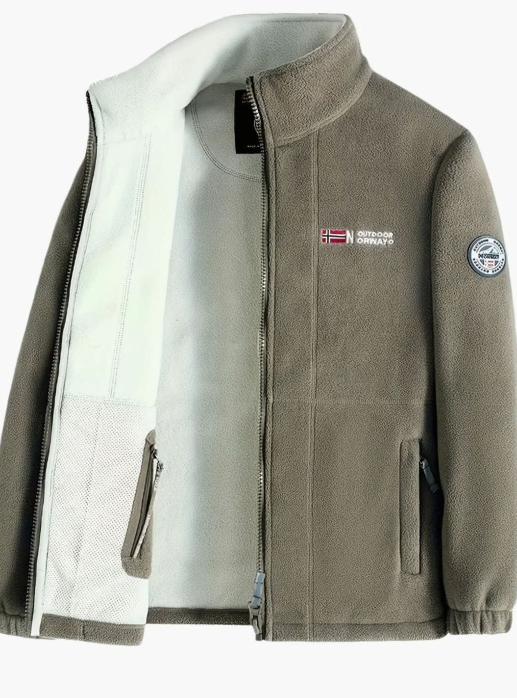 Men's Classic Full-Zip Stand-Collar Outdoor Fleece Jacket