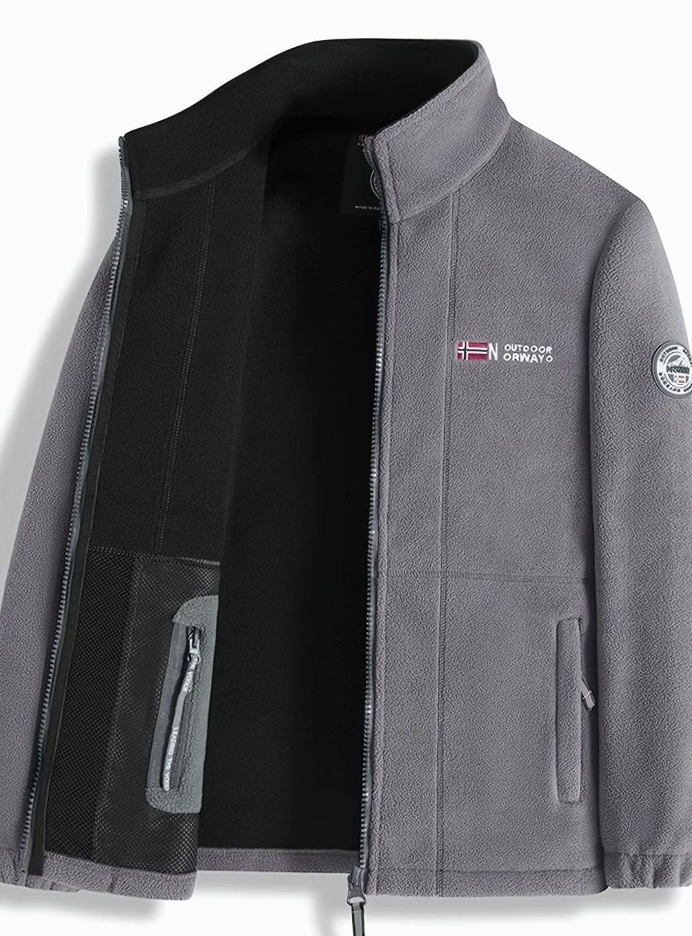 Men's Classic Full-Zip Stand-Collar Outdoor Fleece Jacket