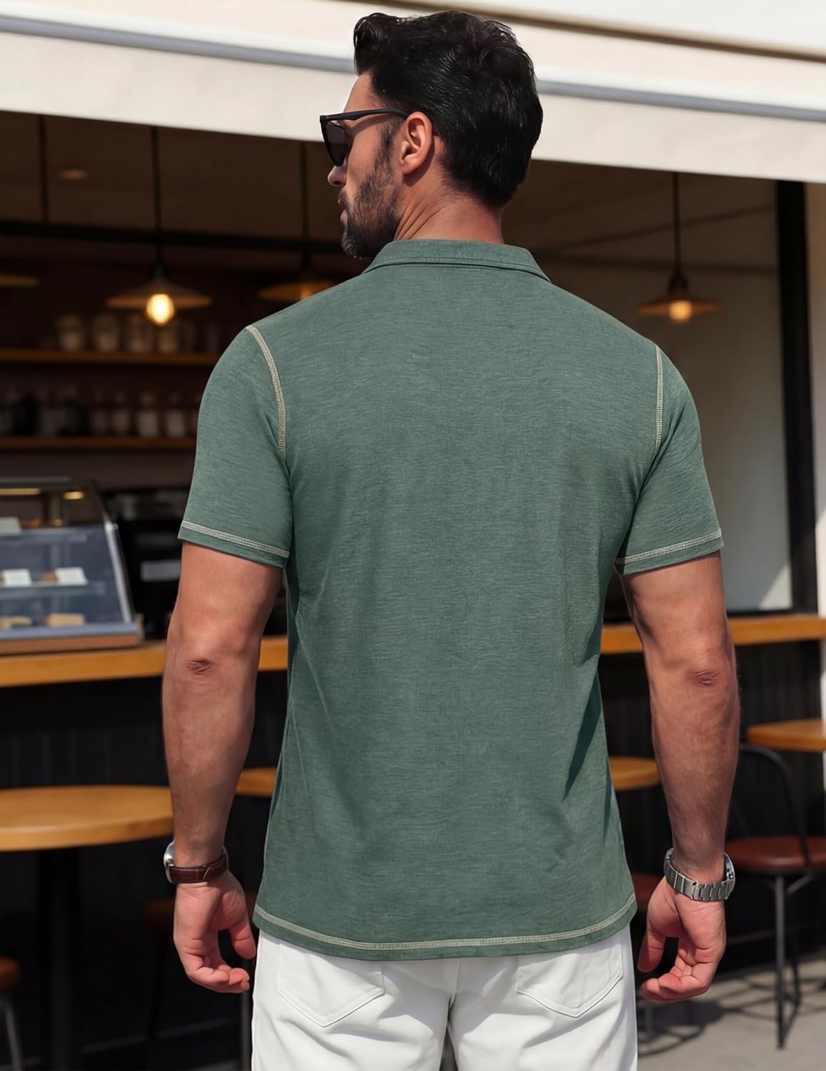 Men's Contrast Stitch Short-Sleeve Polo