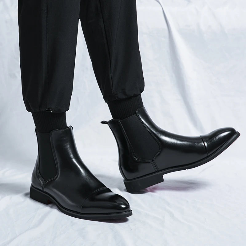 Men's Fitted Cap-Toe Chelsea Boots
